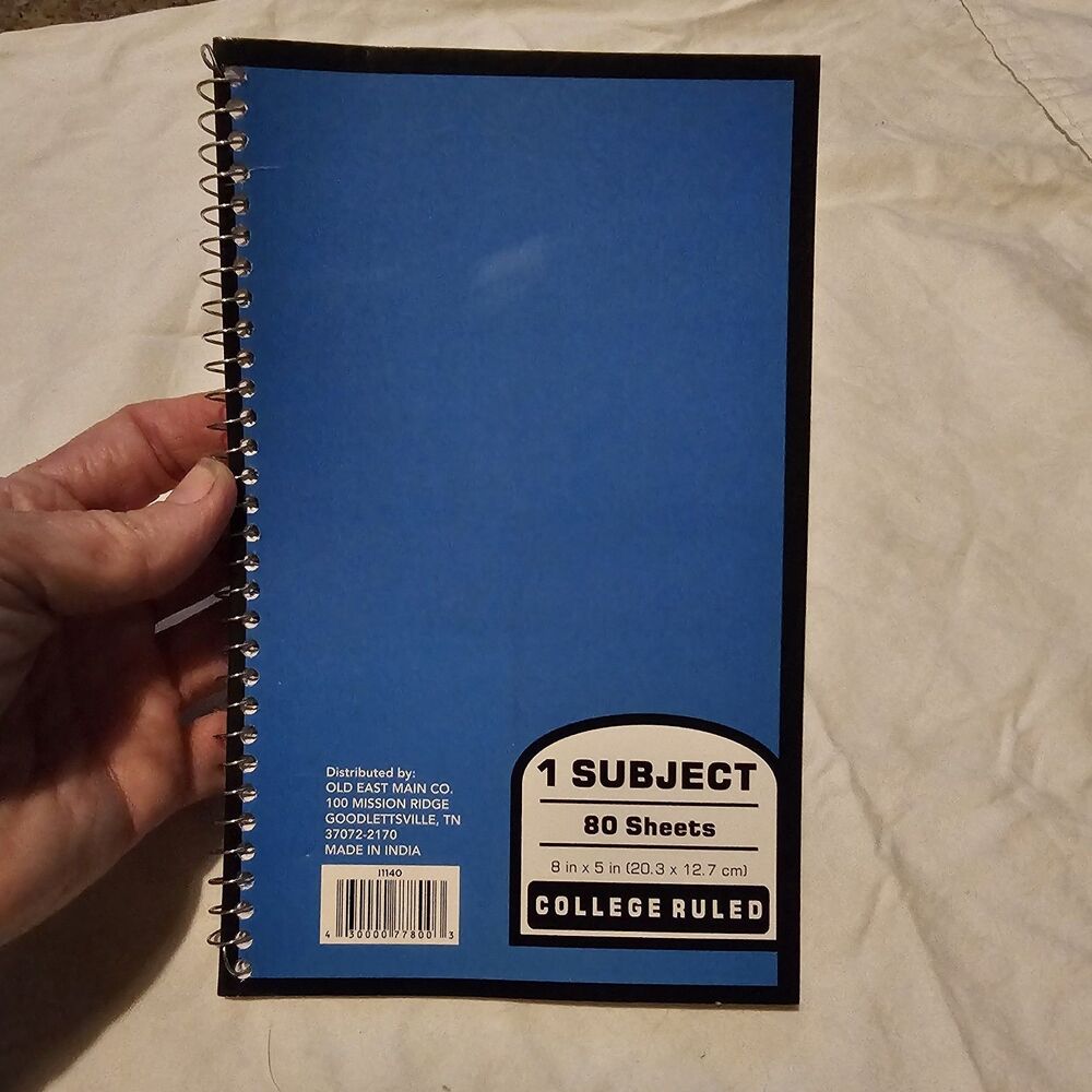 Blue Notebook - Notebook Journal for Writing, 7x5'' 60 Pg  Old East Main Company
